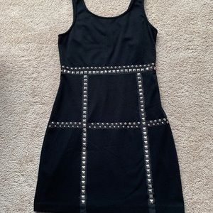 Black studded detail dress